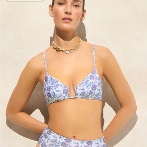 J. Crew Blue and Purple Mira Bikini Top